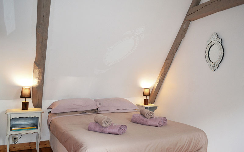 The gîtes double bedroom